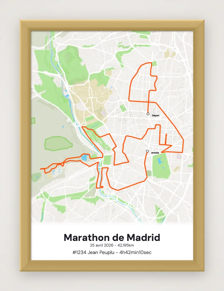 Poster Marathon de Madrid incorniciato