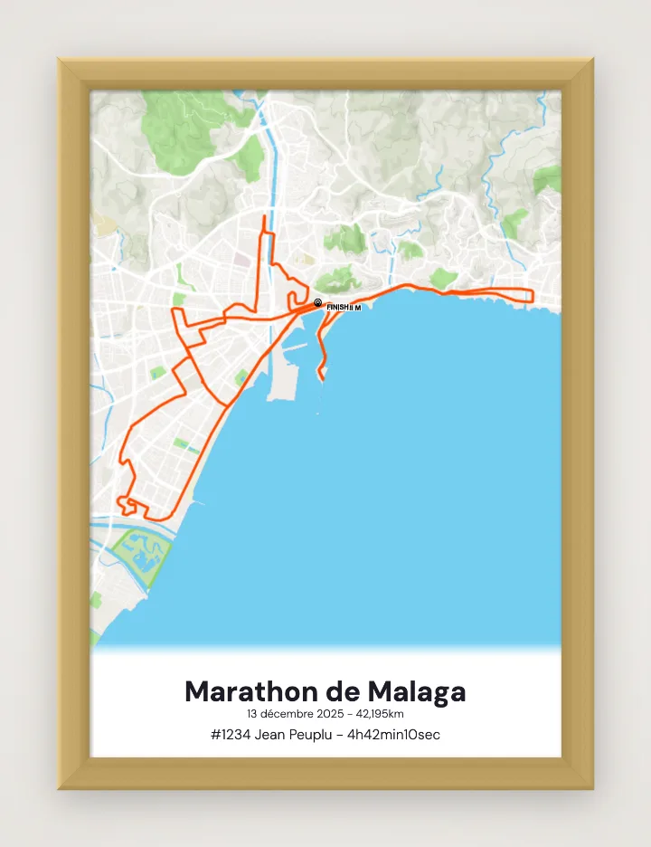 Poster Marathon de Malaga incorniciato