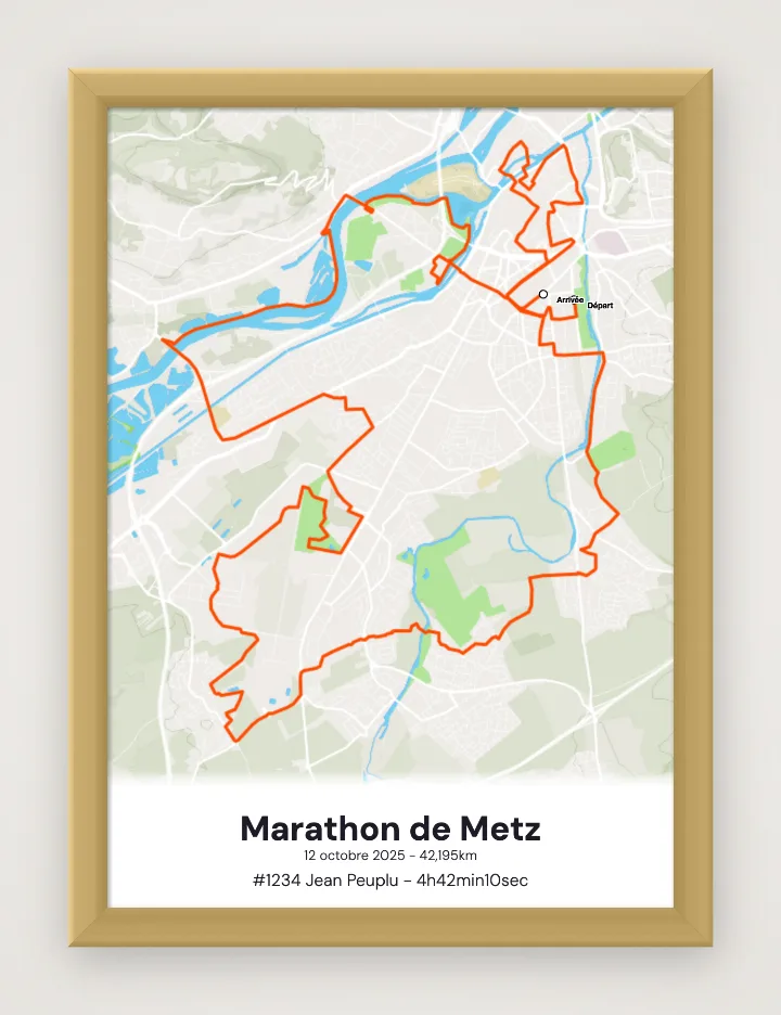 Ingelijste poster Marathon de Metz