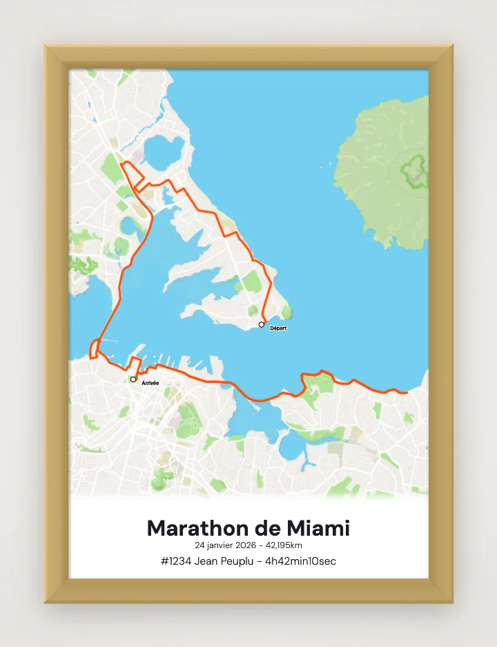 Poster Marathon de Miami incorniciato