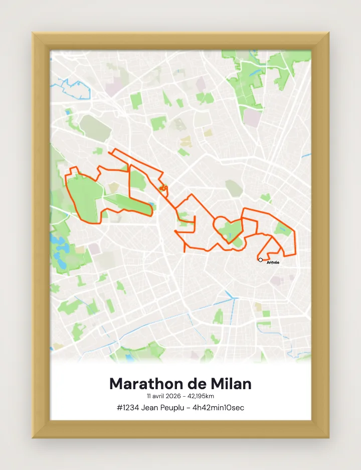 Affiche Marathon de Milan encadrée