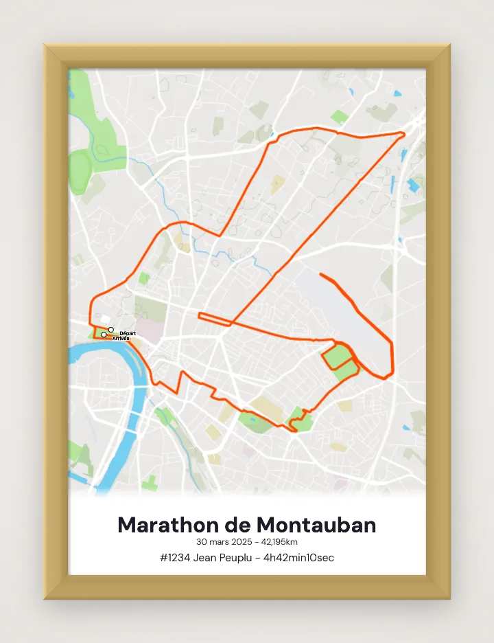 Gerahmtes Poster Marathon de Montauban