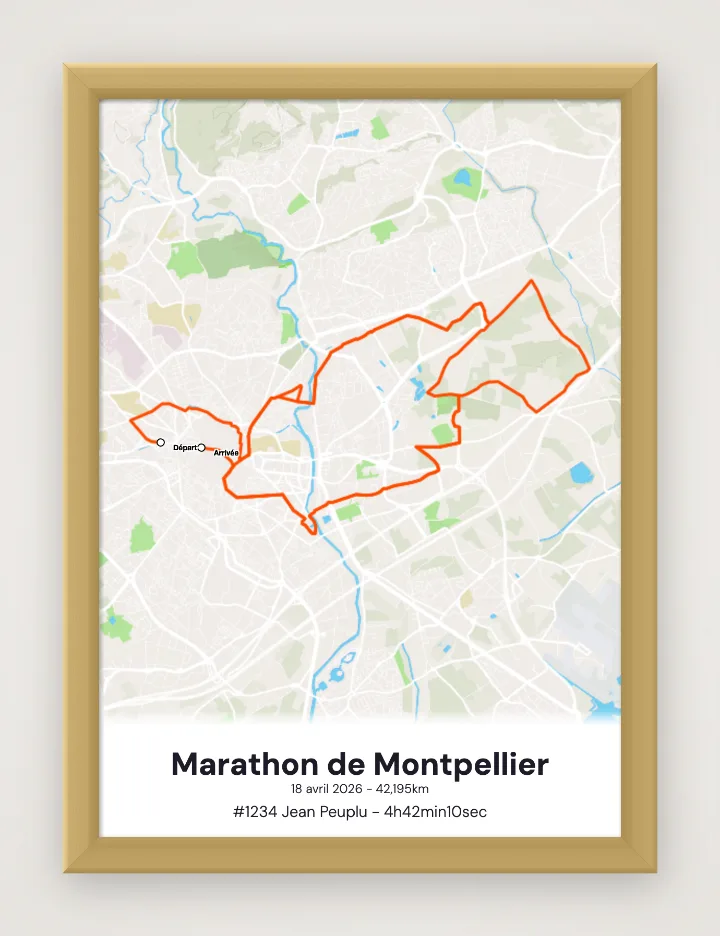 Marathon de Montpellier framed poster