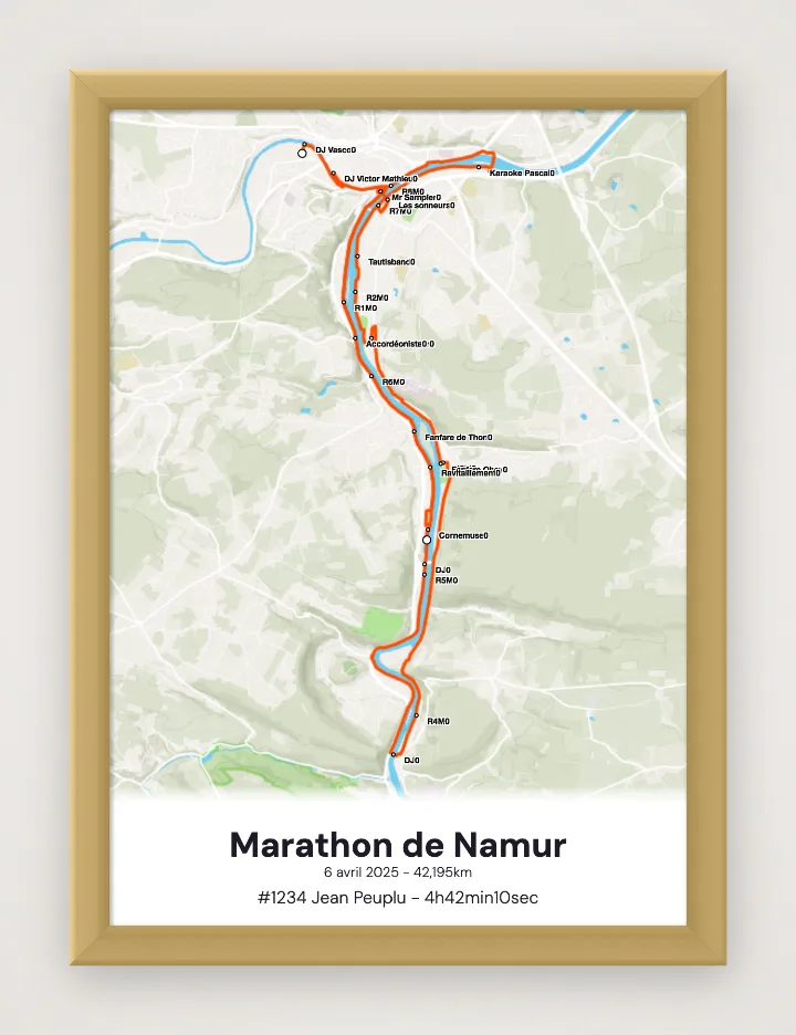 Affiche Marathon de Namur encadrée