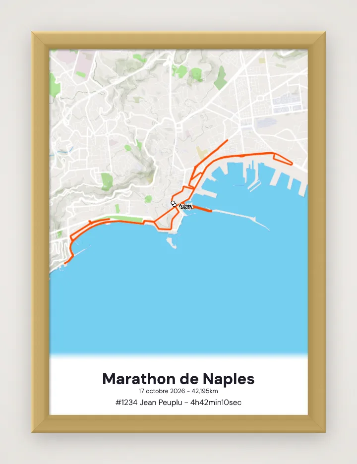 Poster Marathon de Naples incorniciato