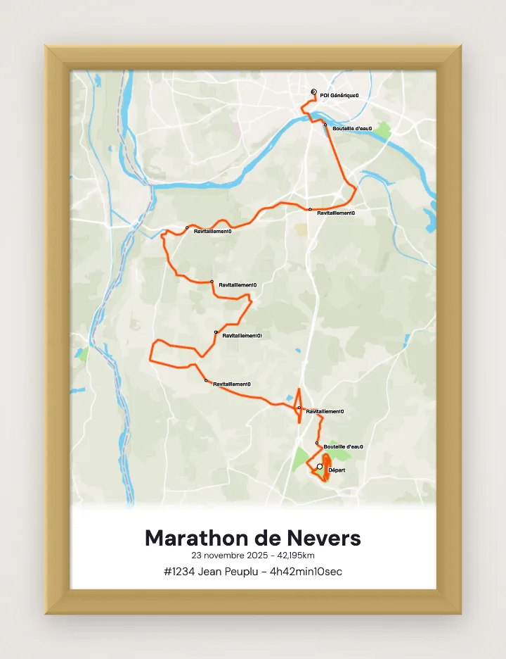 Poster Marathon de Nevers incorniciato