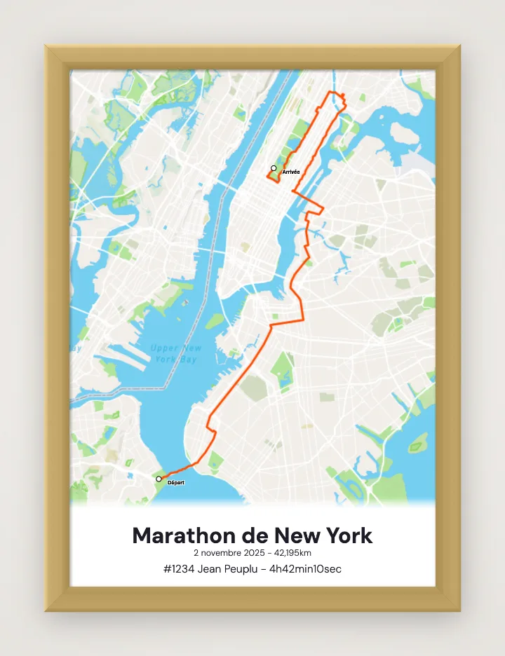Gerahmtes Poster Marathon de New York