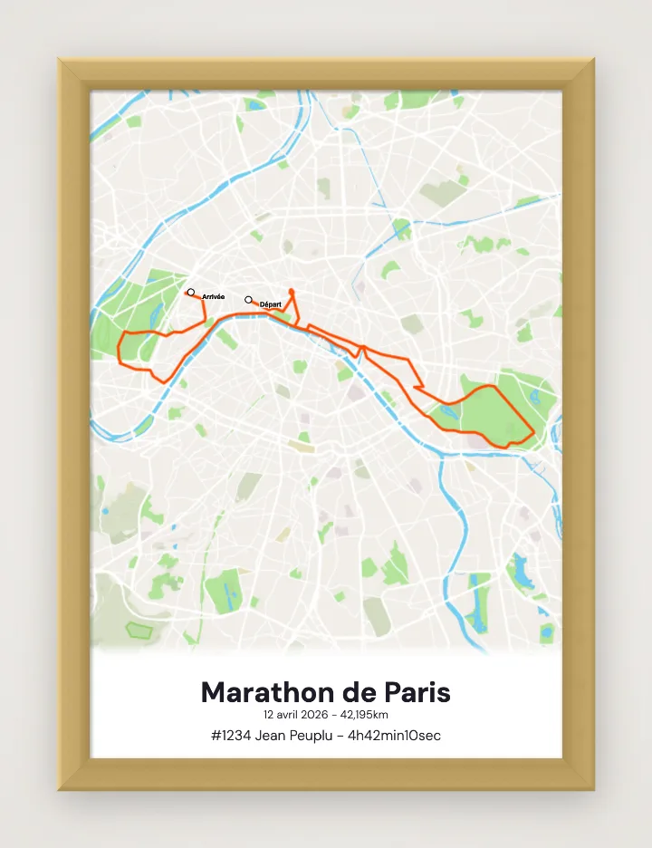 Poster Marathon de Paris incorniciato