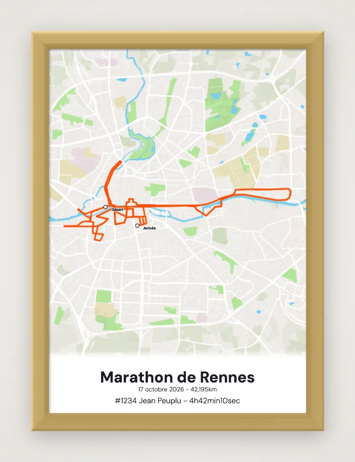 Poster Marathon de Rennes incorniciato