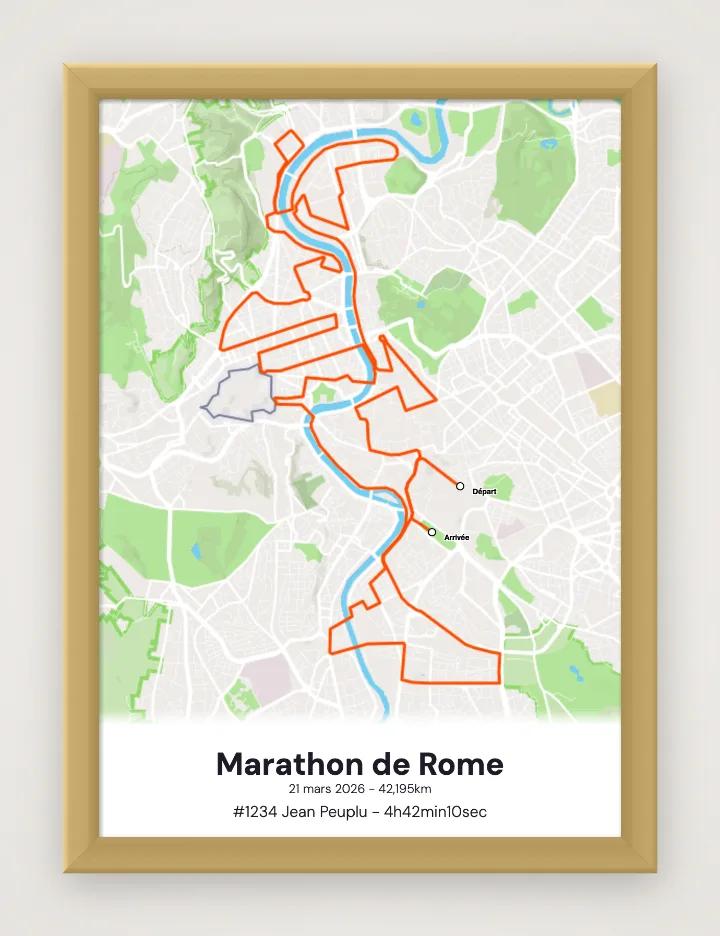 Poster Marathon de Rome incorniciato