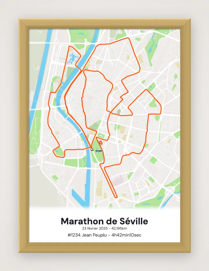 Póster Marathon de Séville enmarcado