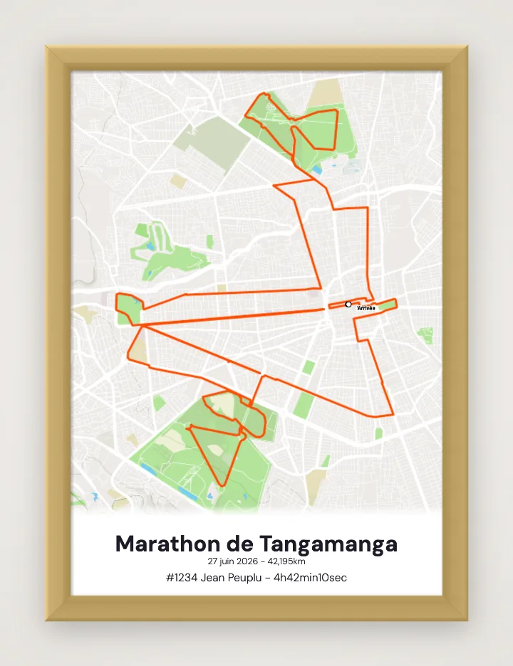 Póster Marathon de Tangamanga enmarcado