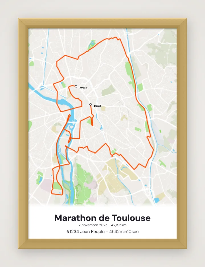 Gerahmtes Poster Marathon de Toulouse
