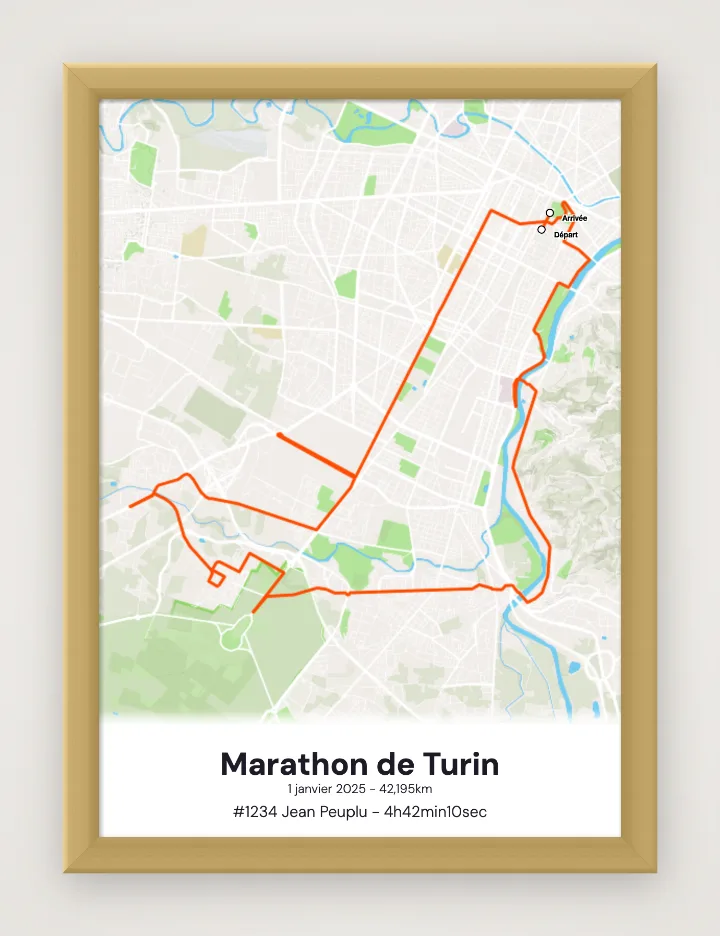 Marathon de Turin framed poster