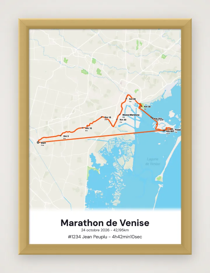 Affiche Marathon de Venise encadrée