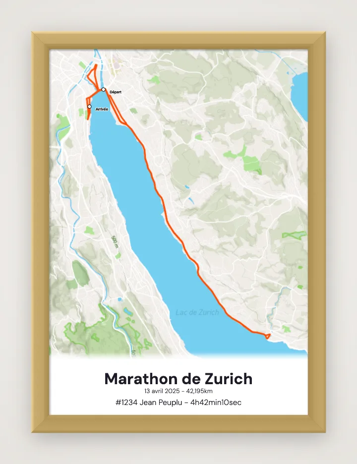 Gerahmtes Poster Marathon de Zurich