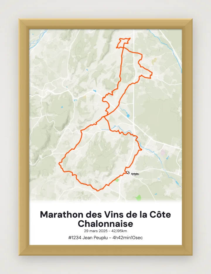 Póster Marathon des Vins de la Côte Chalonnaise enmarcado