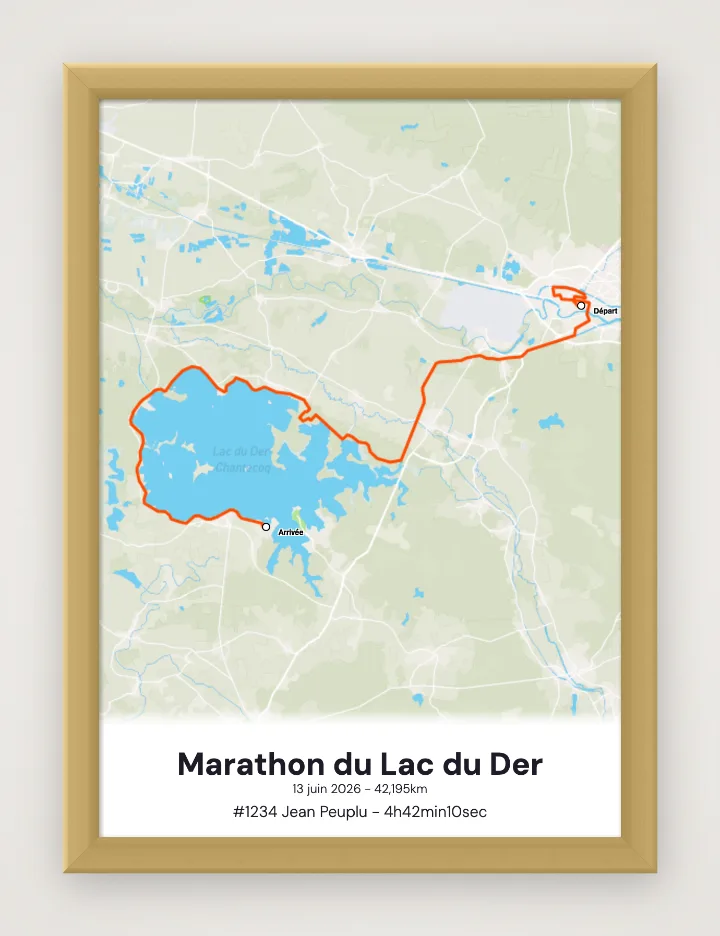 Gerahmtes Poster Marathon du Lac du Der