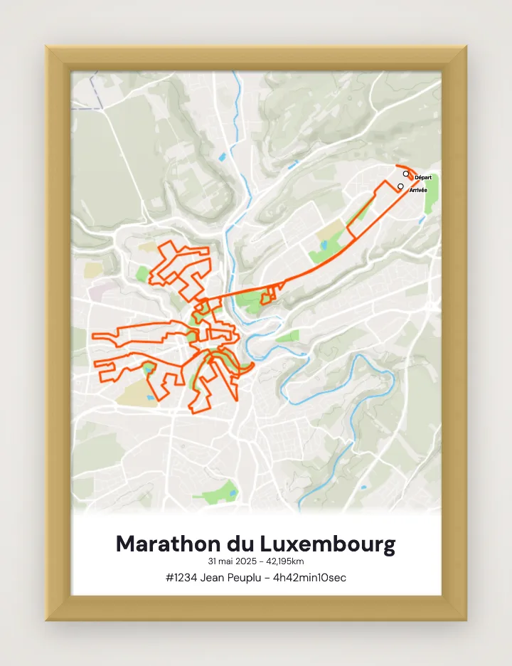 Poster Marathon du Luxembourg incorniciato