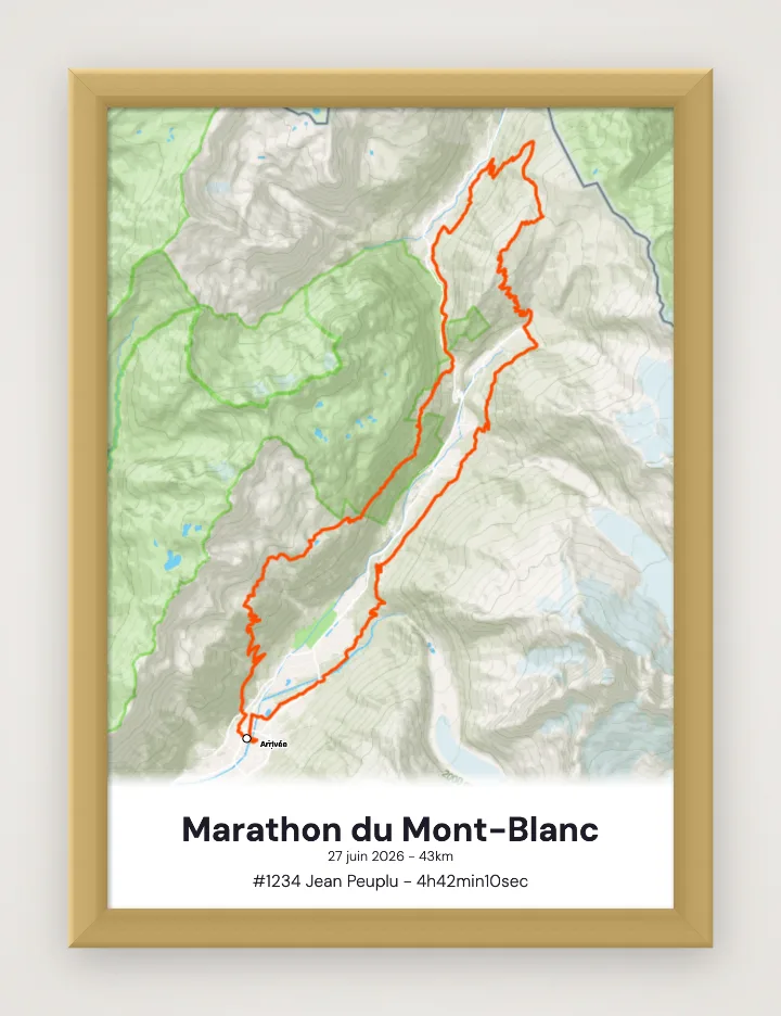 Marathon du Mont-Blanc framed poster