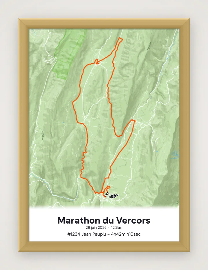 Ingelijste poster Marathon du Vercors