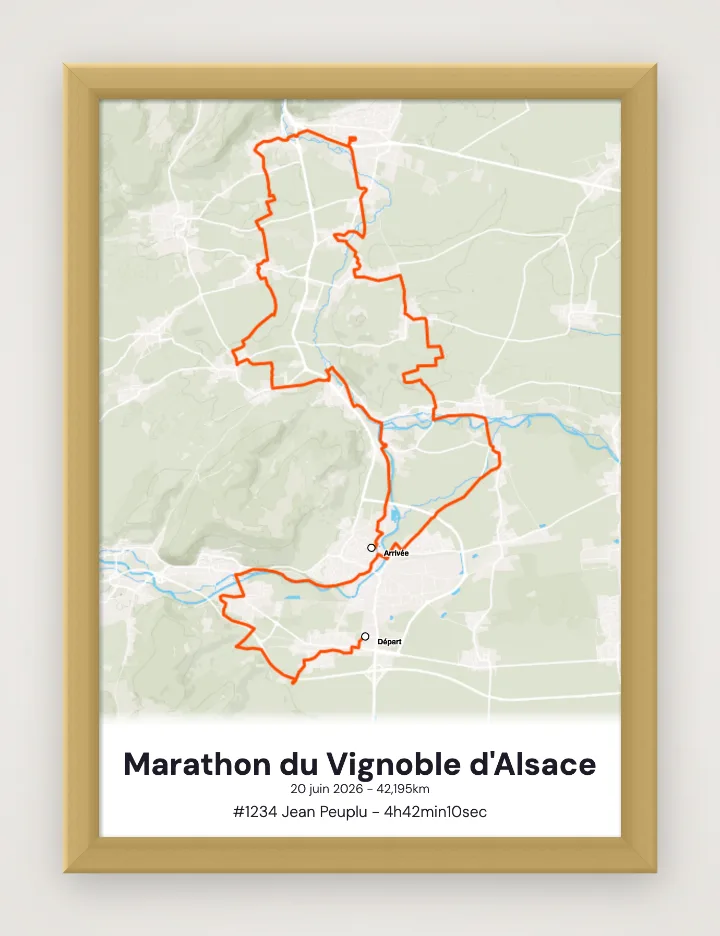 Poster Marathon du Vignoble d'Alsace incorniciato
