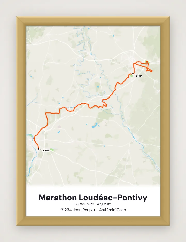 Affiche Marathon Loudéac-Pontivy encadrée