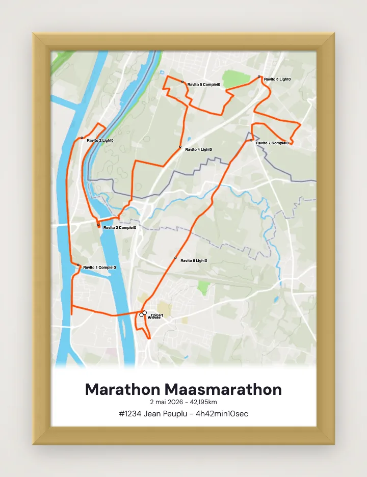 Poster Marathon Maasmarathon incorniciato