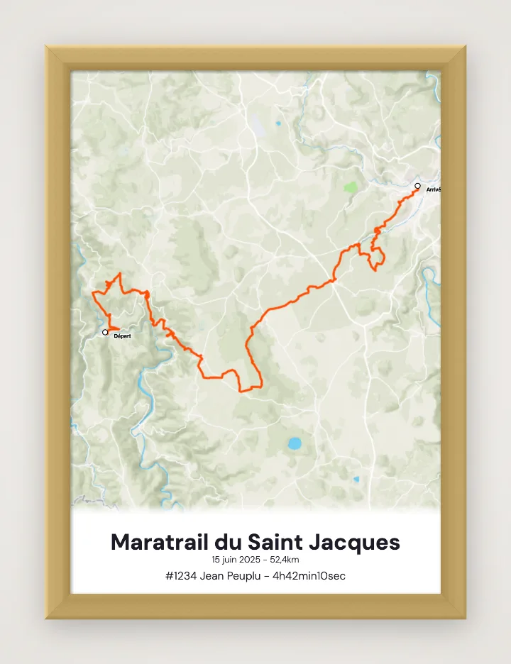 Póster Maratrail du Saint Jacques enmarcado