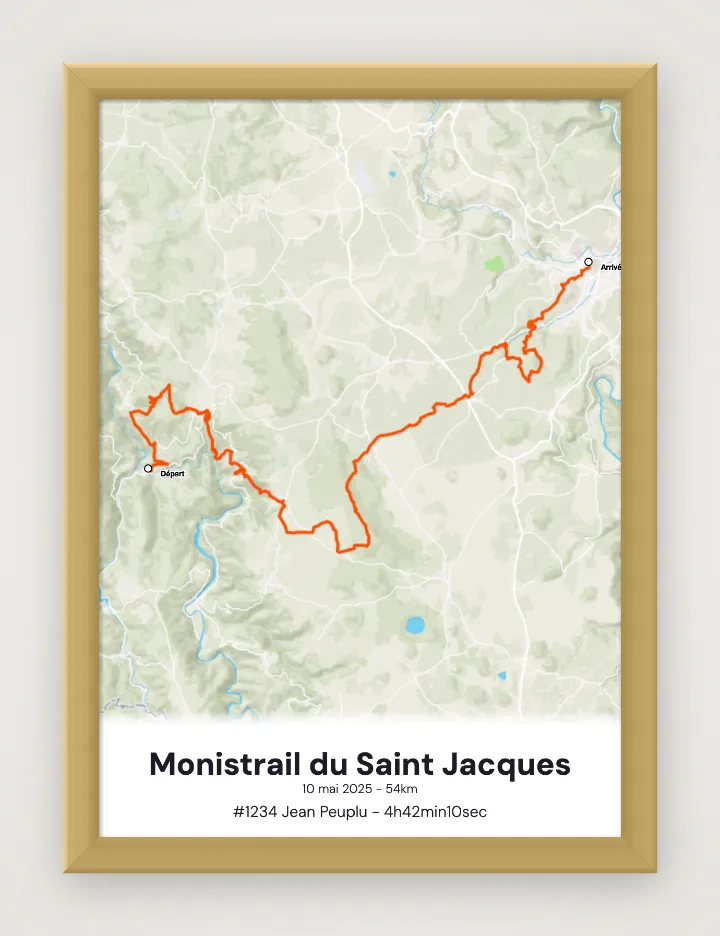 Gerahmtes Poster Monistrail du Saint Jacques