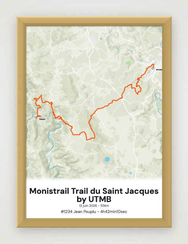 Poster Monistrail Trail du Saint Jacques by UTMB incorniciato