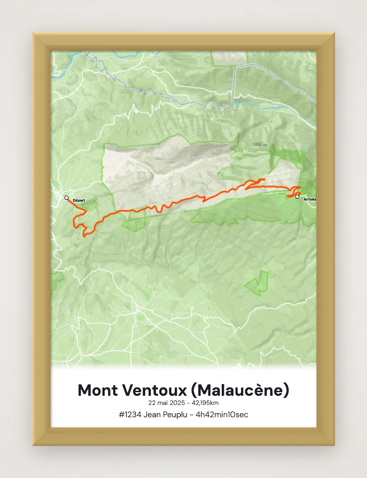 Affiche Mont Ventoux (Malaucène) encadrée