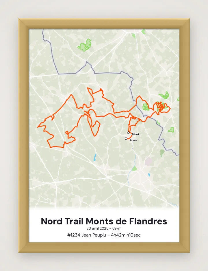 Nord Trail Monts de Flandres framed poster