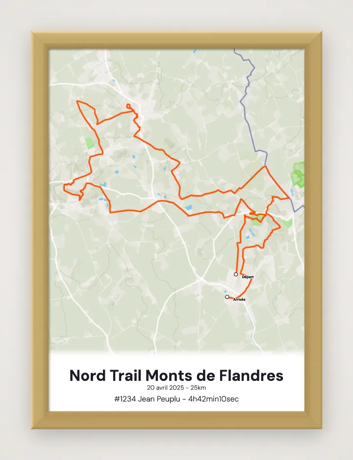 Nord Trail Monts de Flandres framed poster