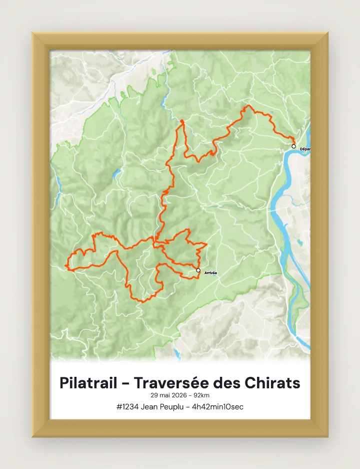 Poster Pilatrail - Traversée des Chirats incorniciato