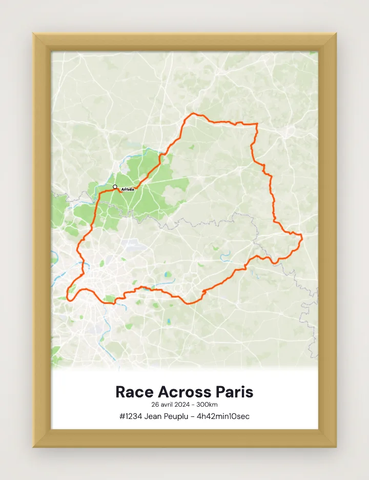 Affiche Race Across Paris encadrée