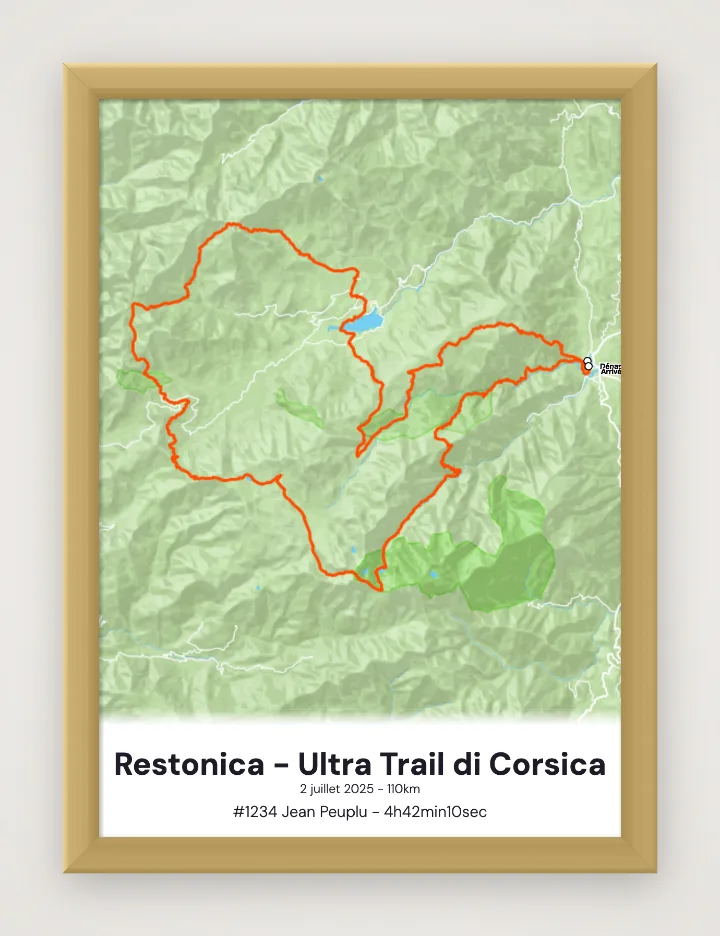 Affiche Restonica - Ultra Trail di Corsica encadrée