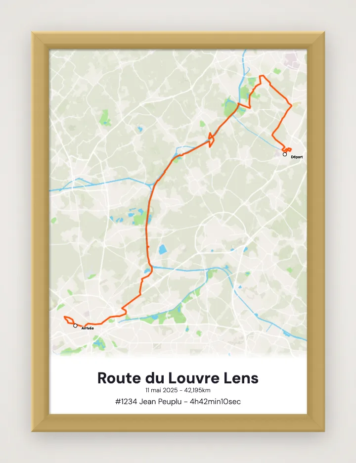 Póster Route du Louvre Lens enmarcado