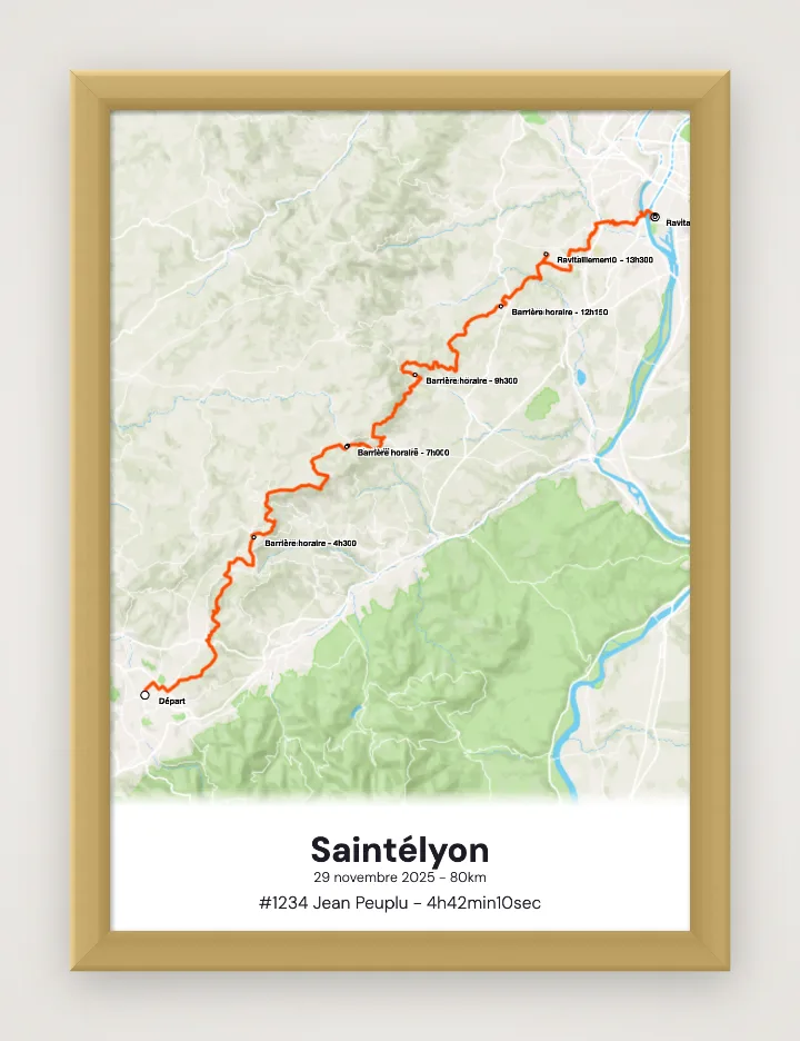 Póster Saintélyon enmarcado