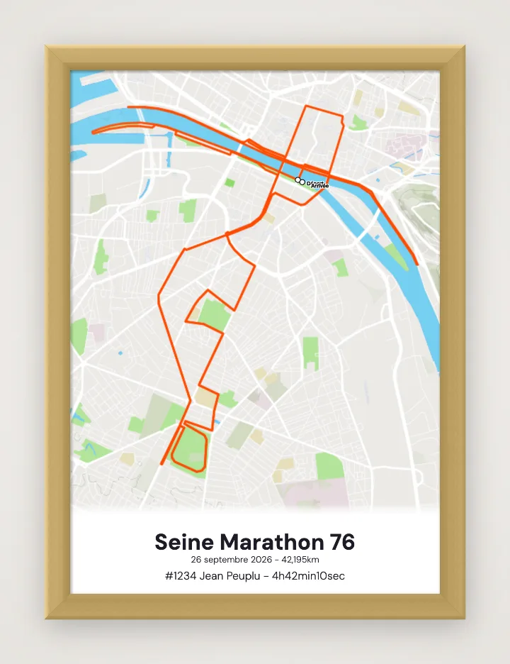 Affiche Seine Marathon 76 encadrée