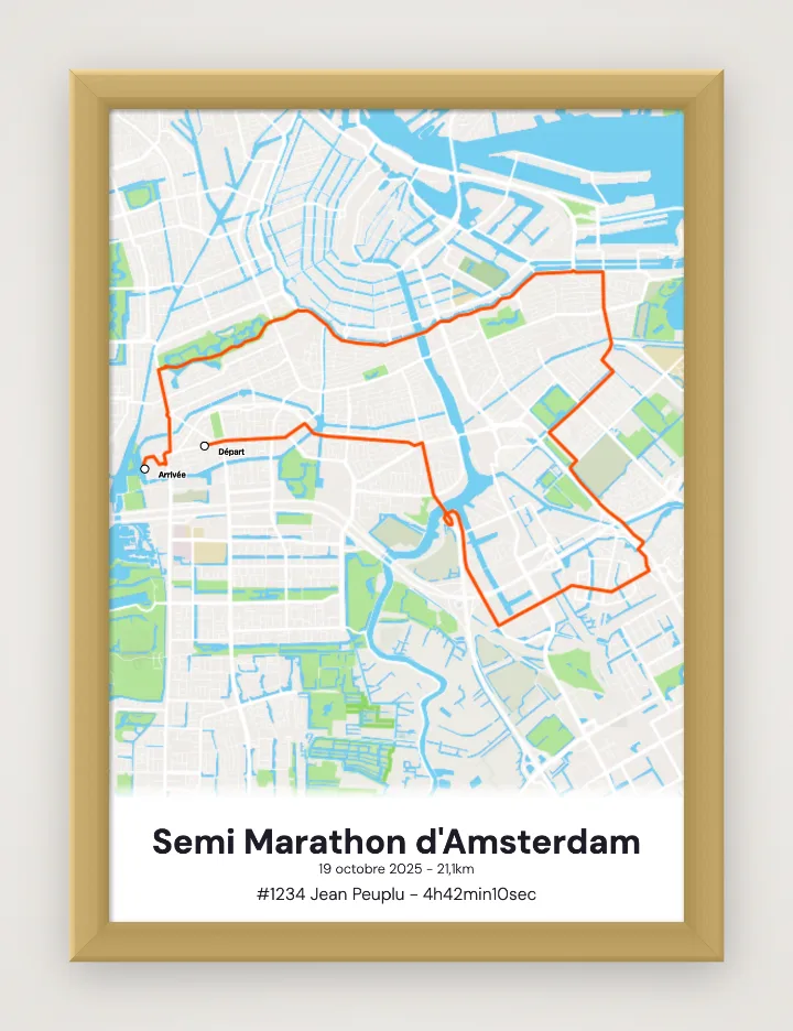 Gerahmtes Poster Semi Marathon d'Amsterdam