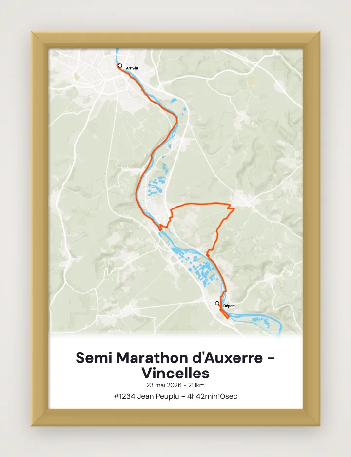 Semi Marathon d'Auxerre - Vincelles framed poster