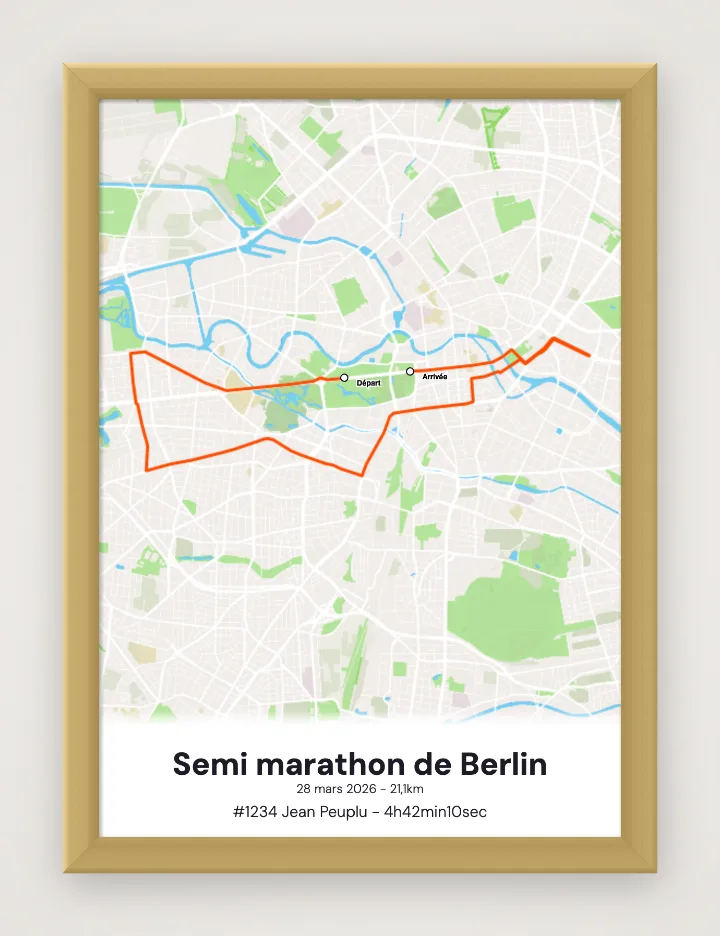 Semi marathon de Berlin framed poster