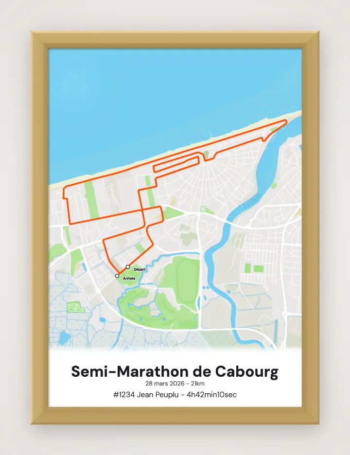 Poster Semi-Marathon de Cabourg incorniciato