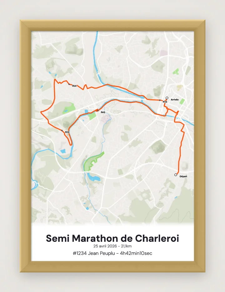 Semi Marathon de Charleroi framed poster