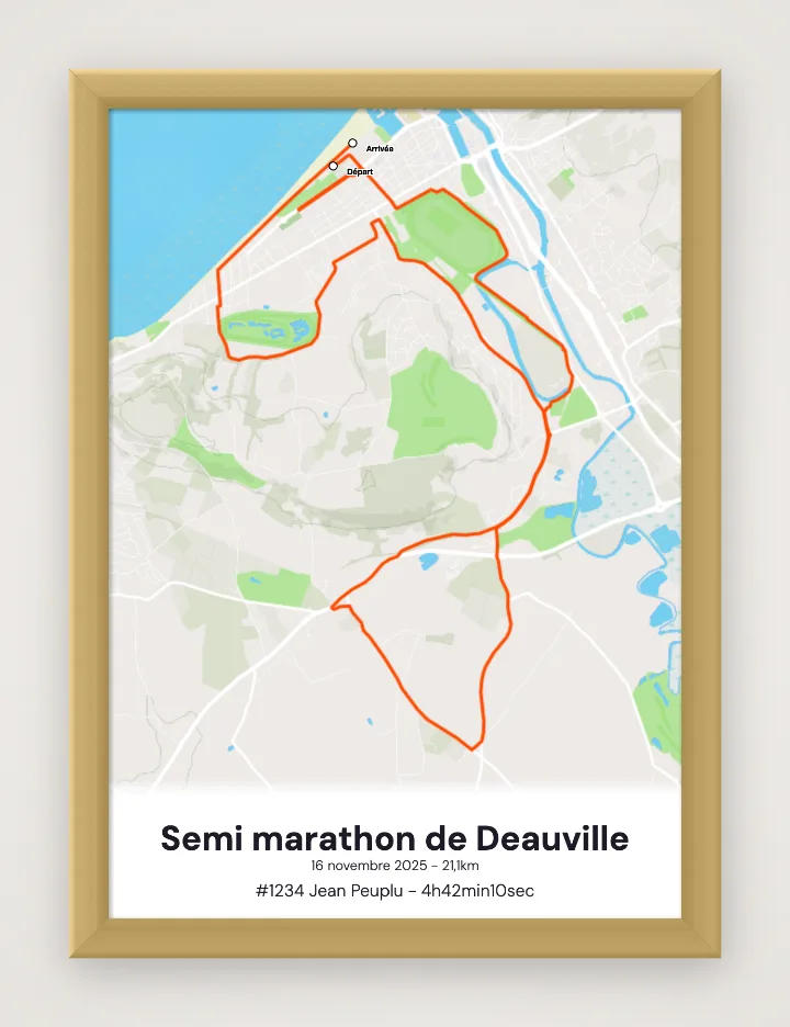 Poster Semi marathon de Deauville incorniciato