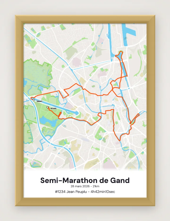 Gerahmtes Poster Semi-Marathon de Gand