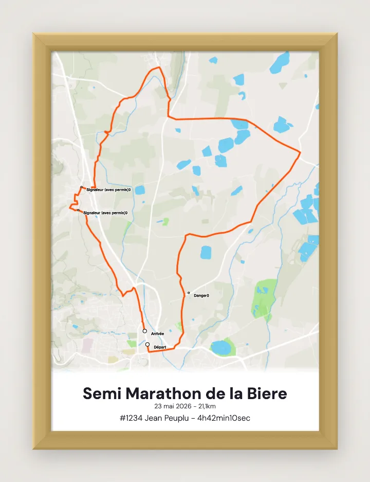 Semi Marathon de la Biere framed poster