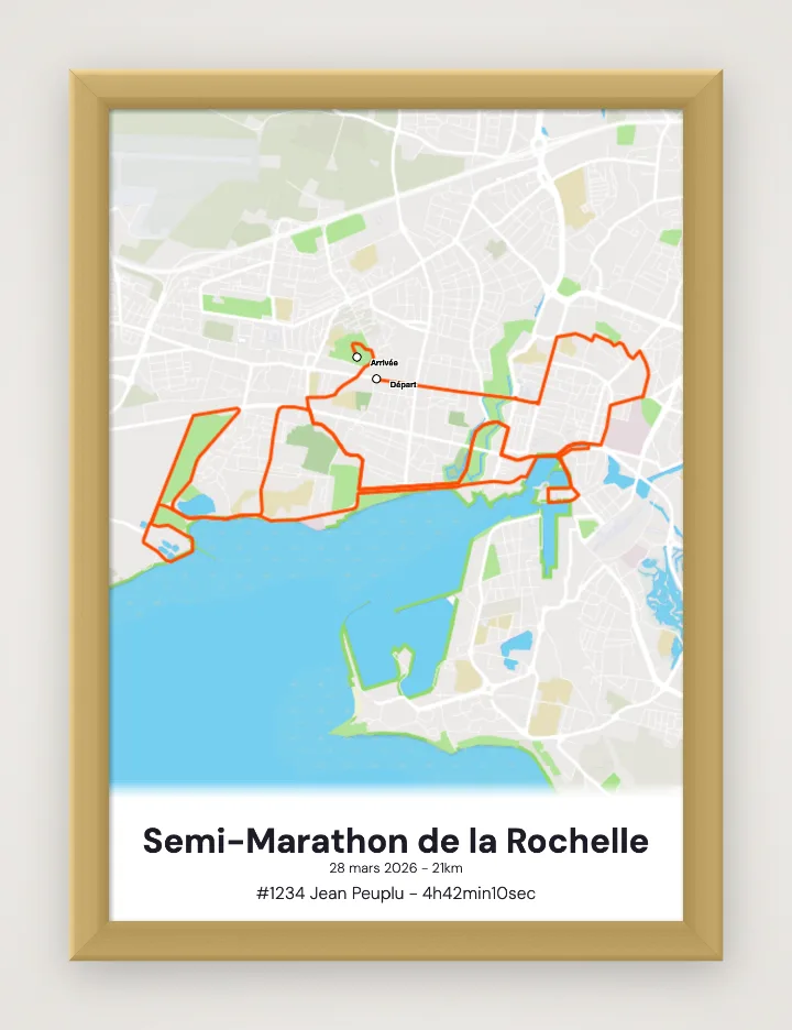Poster Semi-Marathon de la Rochelle incorniciato