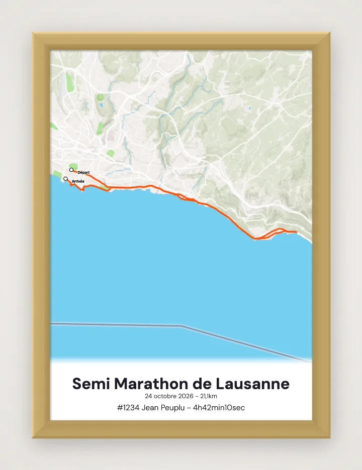 Semi Marathon de Lausanne framed poster